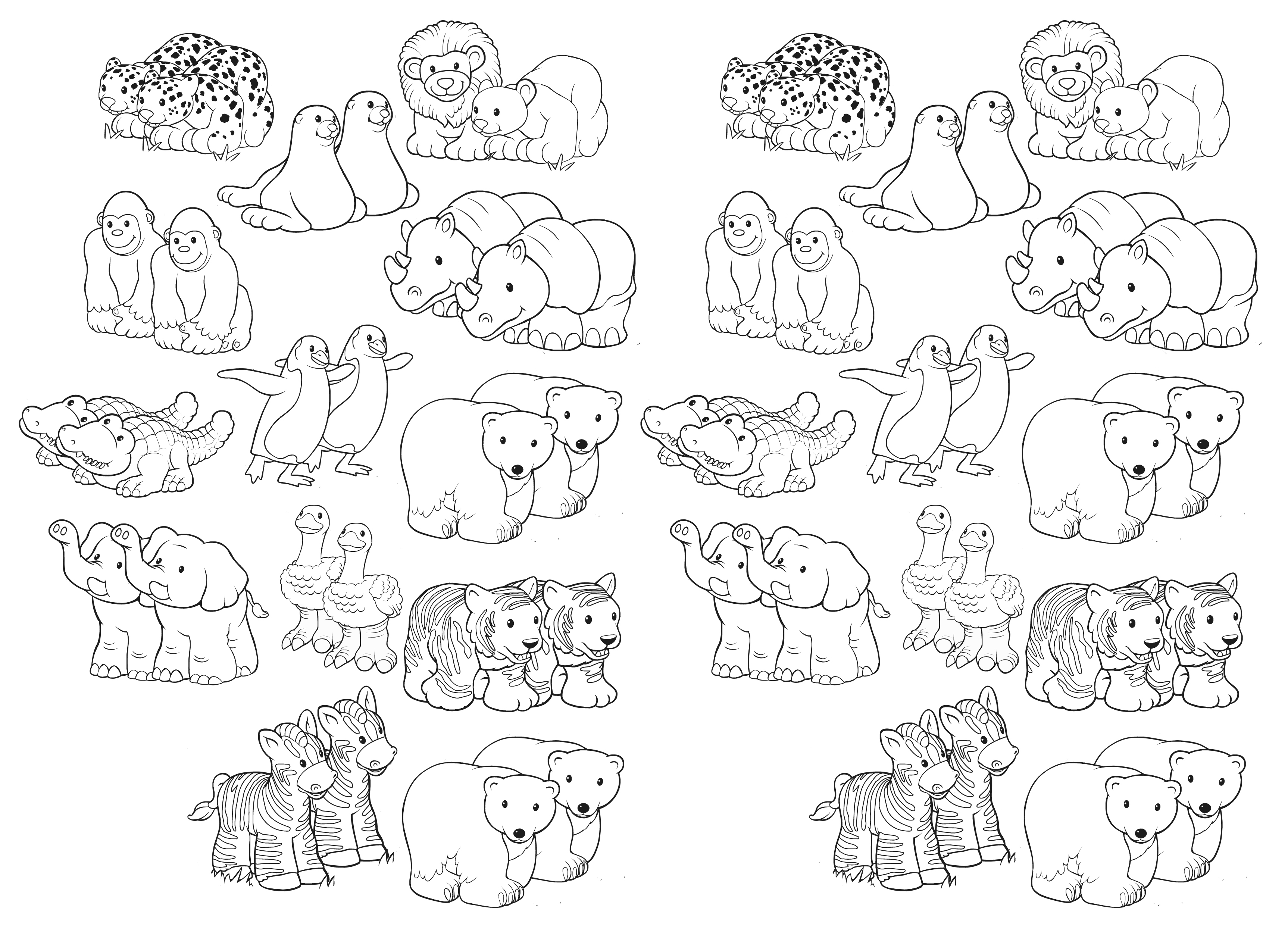 Free coloring pages of noahs ark animals